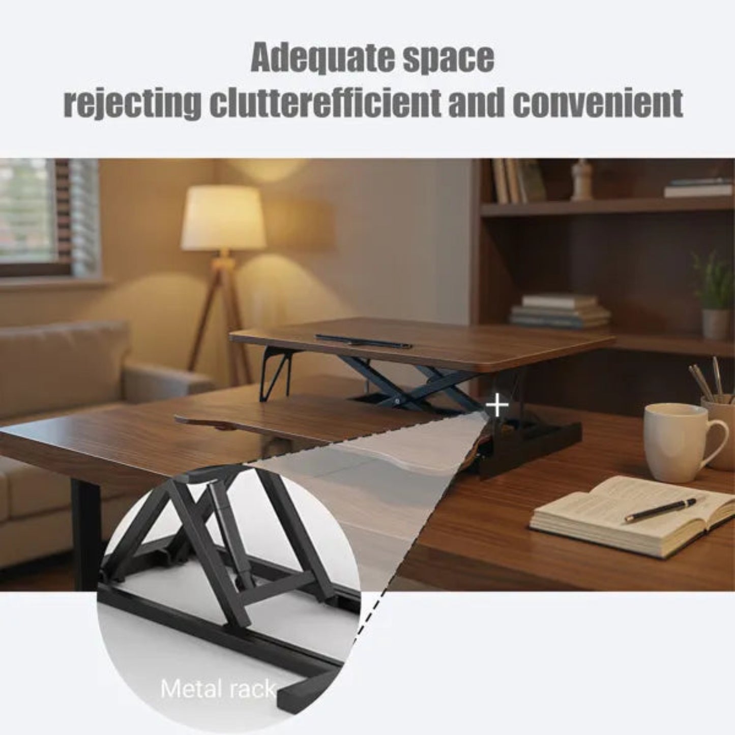 StandUp Pro complete ergonomic workstation setup with dual monitors and standing position