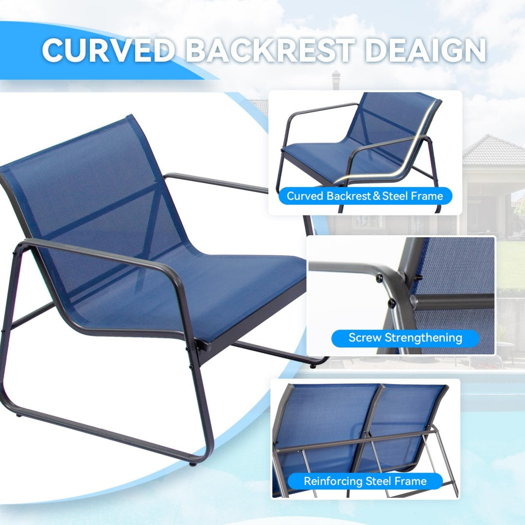 Auraspine Outdoor Courtyard Furniture Set – Table & 4 Chairs, Black