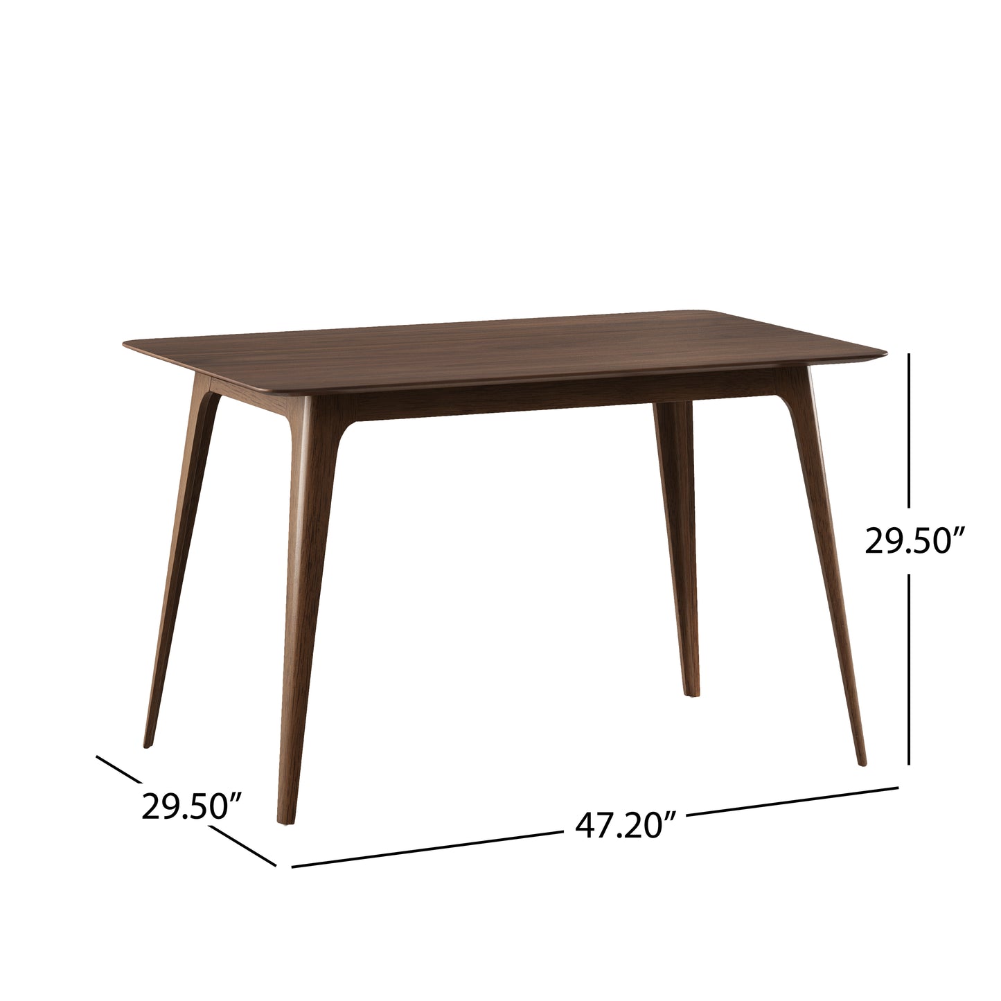 5-Piece Dining Table Set – Rubberwood Frame, Cushioned Chairs, Walnut & Charcoal