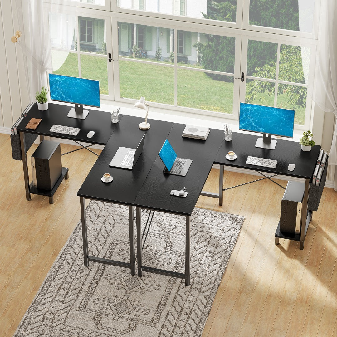 ProSpace L-Desk 49" - L-Shaped Corner Desk for Gaming & Home Office with Storage