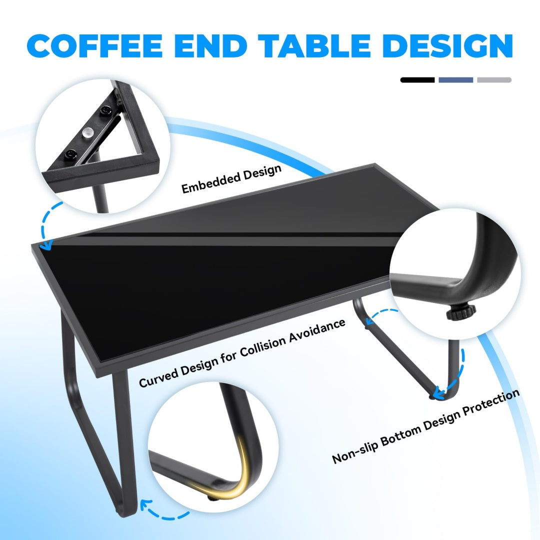 Auraspine Outdoor Courtyard Furniture Set – Table & 4 Chairs, Black