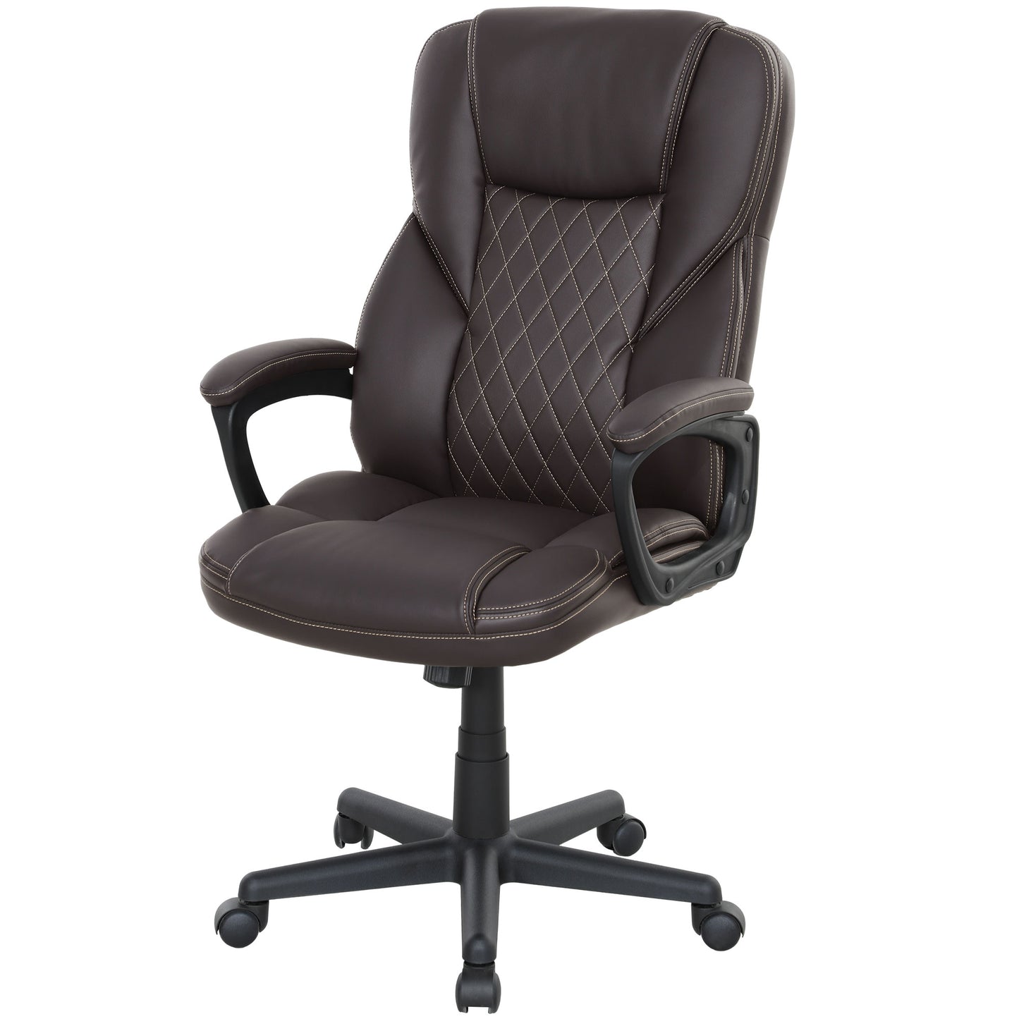 High Back Ergonomic Office Chair – PU Leather Executive Chair, Brown
