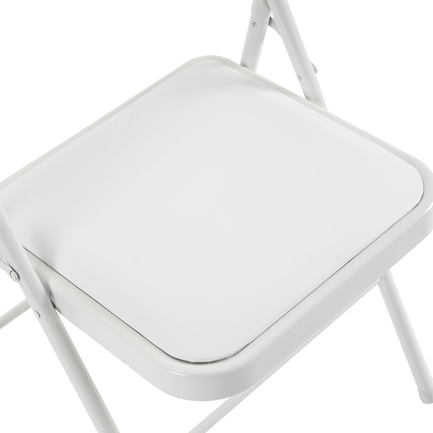 Set of 4 PVC Leather Exhibition Chairs – Modern Steel Frame Side Chairs, White