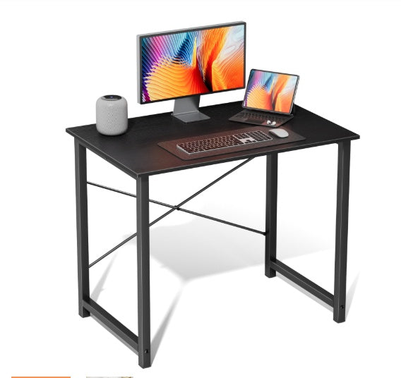 Computer Desk for Home Office – Modern Writing Desk with Storage Shelf, Sturdy Wooden Tabletop, Walnut