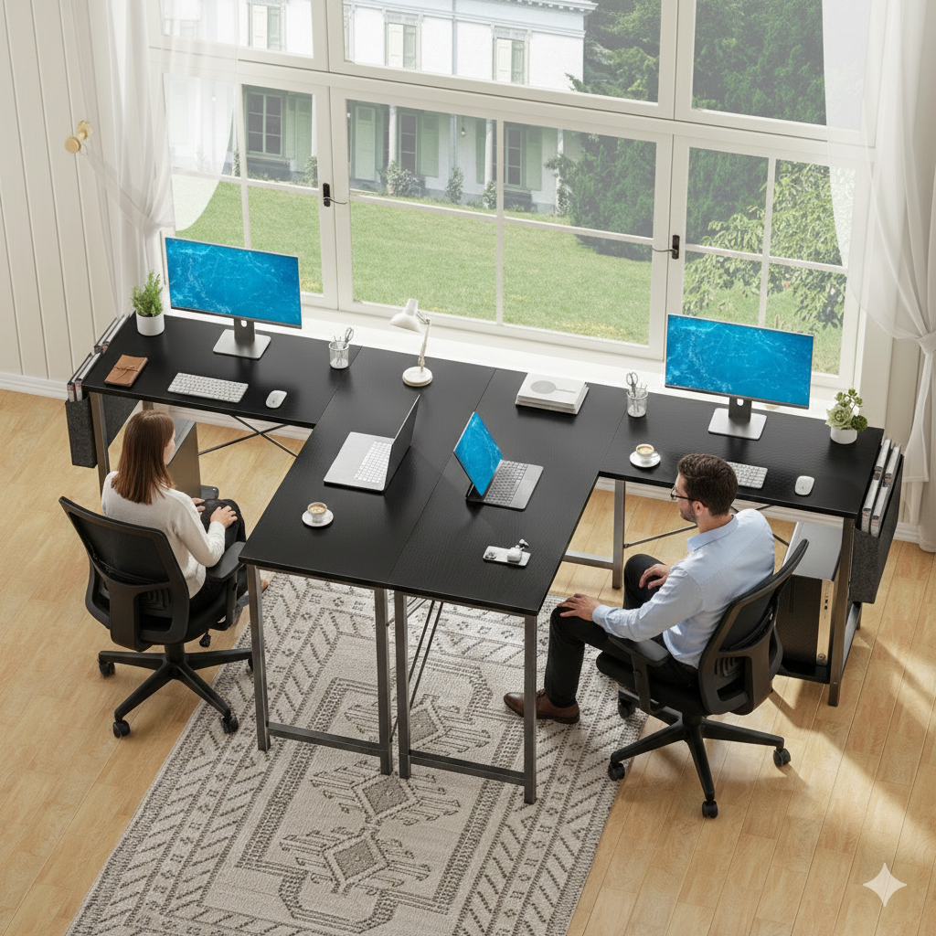 ProSpace L-Desk 49" - L-Shaped Corner Desk for Gaming & Home Office with Storage