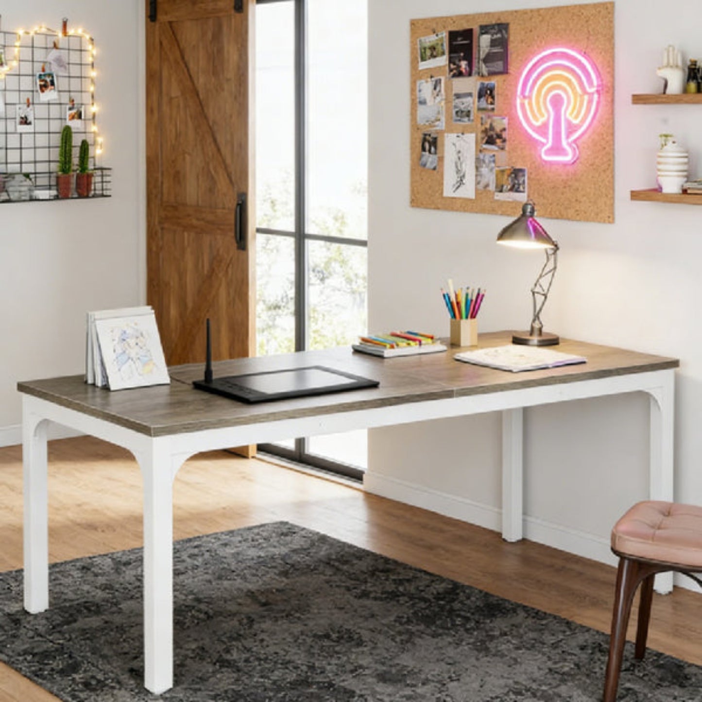TitanDesk XL 79 inch spacious surface accommodating multiple monitors and collaborative workstations
