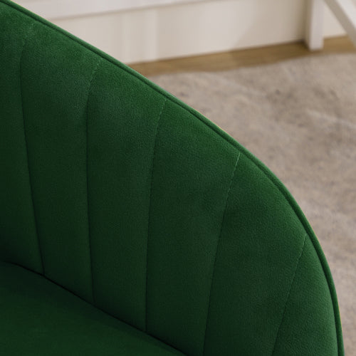 Adjustable Velvet Office Chair – Ergonomic Swivel Chair with Memory Foam, Green
