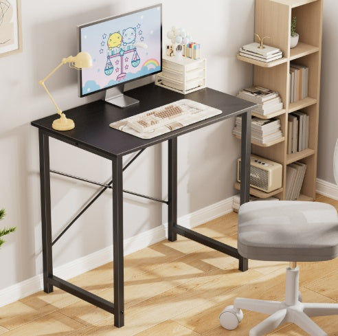Computer Desk for Home Office – Modern Writing Desk with Storage Shelf, Sturdy Wooden Tabletop, Walnut