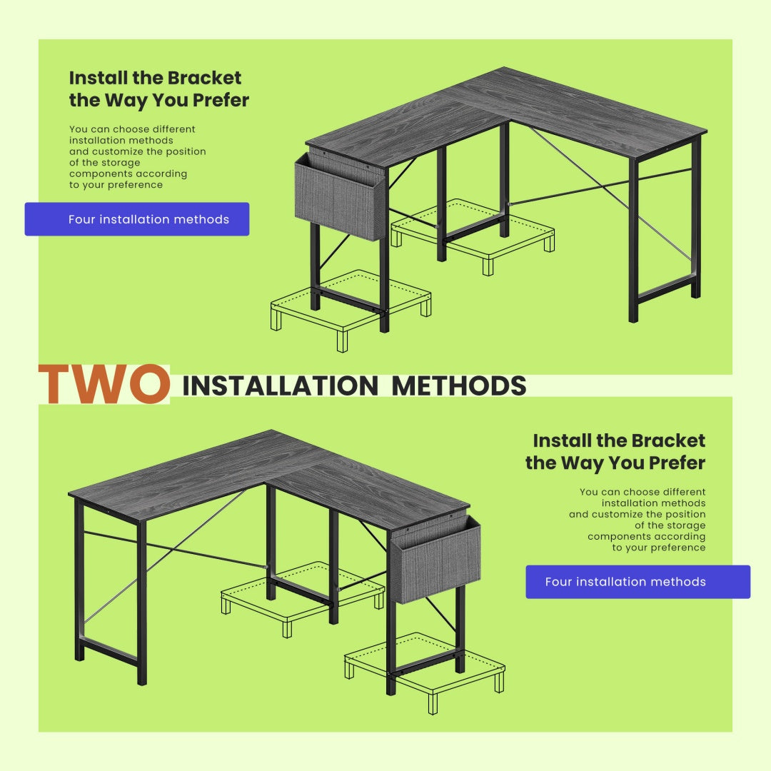 49-Inch L-Shaped Desk – Gray | Corner Gaming & Home Office Desk