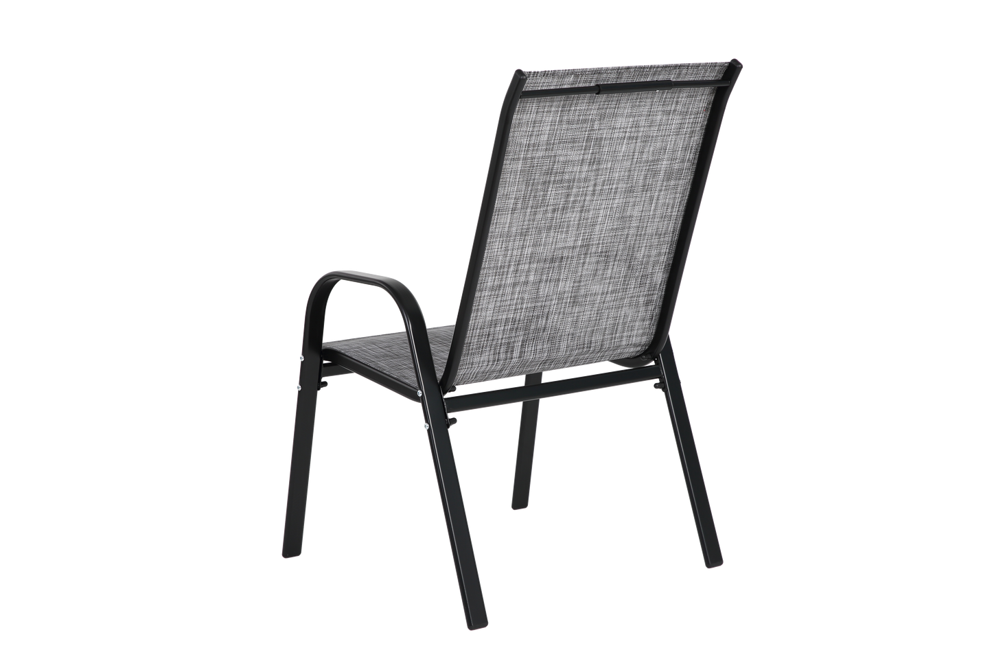 Set of 6 Outdoor Garden Chairs – Breathable Textilene Fabric, High Backrest & Armrests, Grey