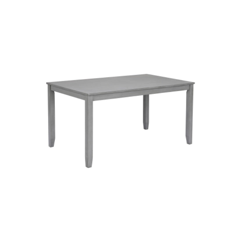 6-Piece Kitchen Dining Set – Rectangular Wooden Table with 4 Upholstered Chairs & Bench, Gray
