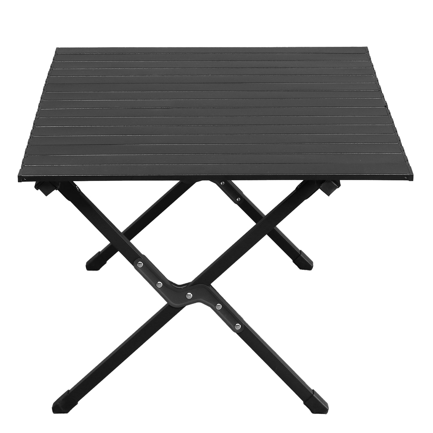 Portable Folding Camping Table 46" – Carbon Steel, 220 lbs Capacity, Roll-Up Design | Black