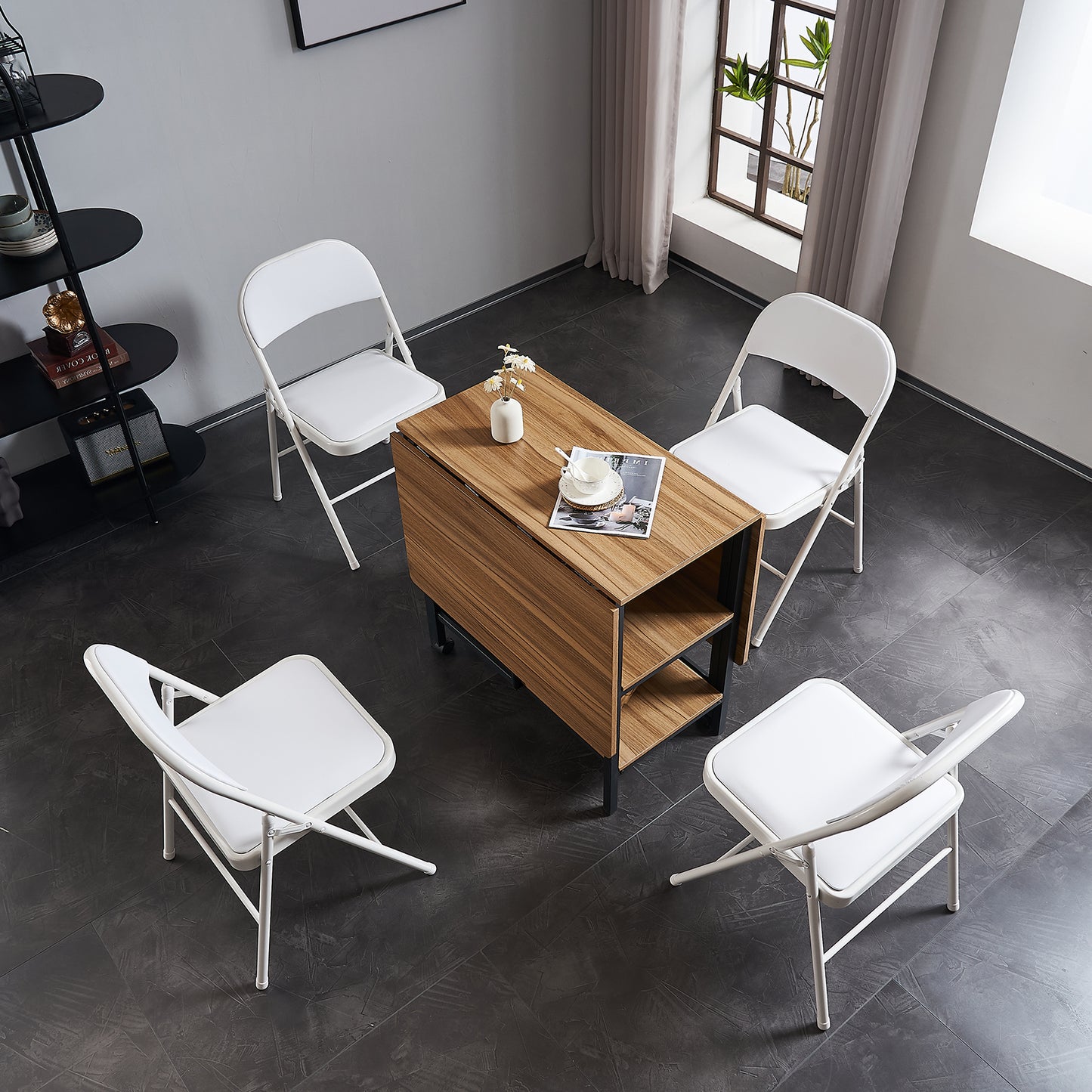 Set of 4 PVC Leather Exhibition Chairs – Modern Steel Frame Side Chairs, White