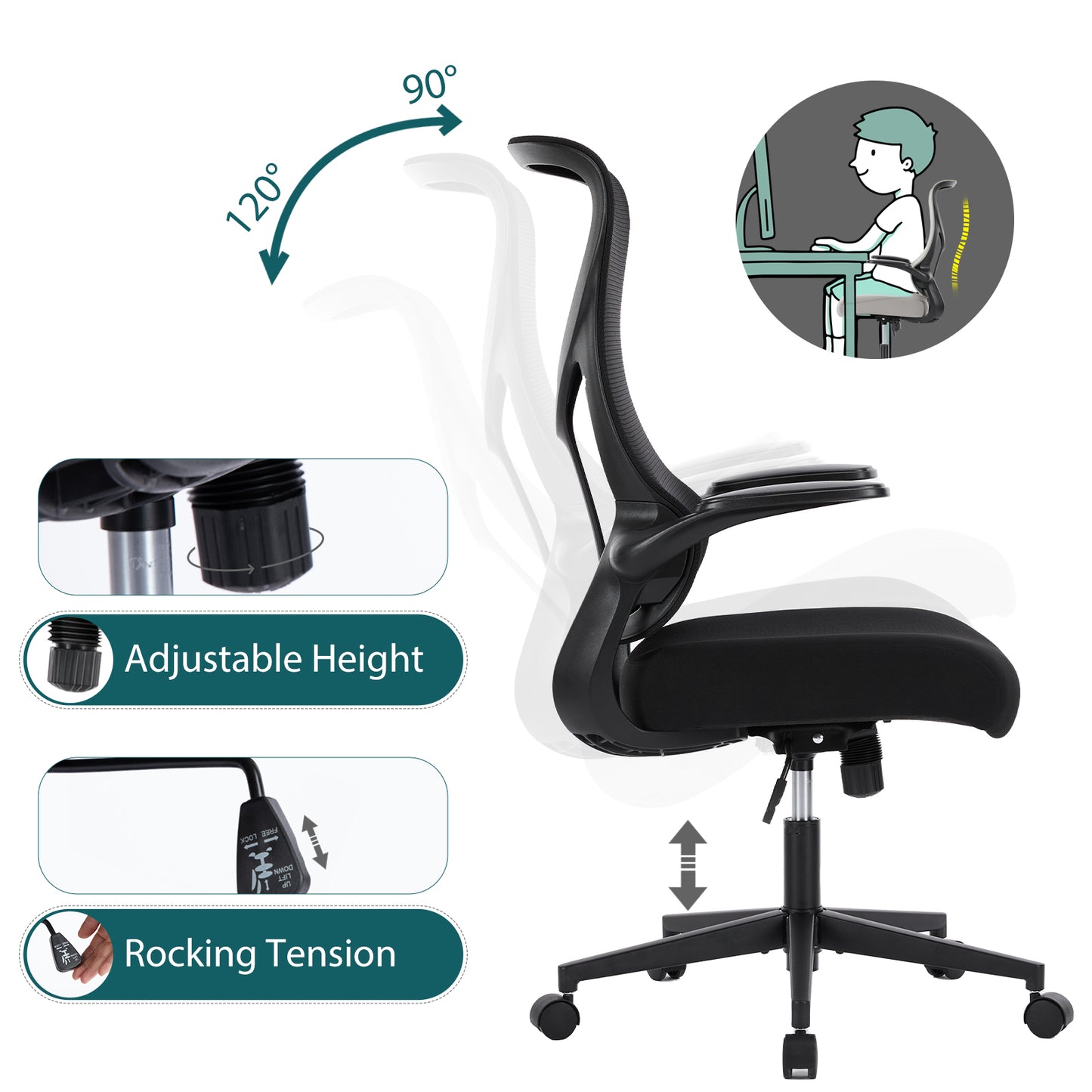 Ergonomic Mesh Computer Chair – Breathable & Adjustable Office Chair