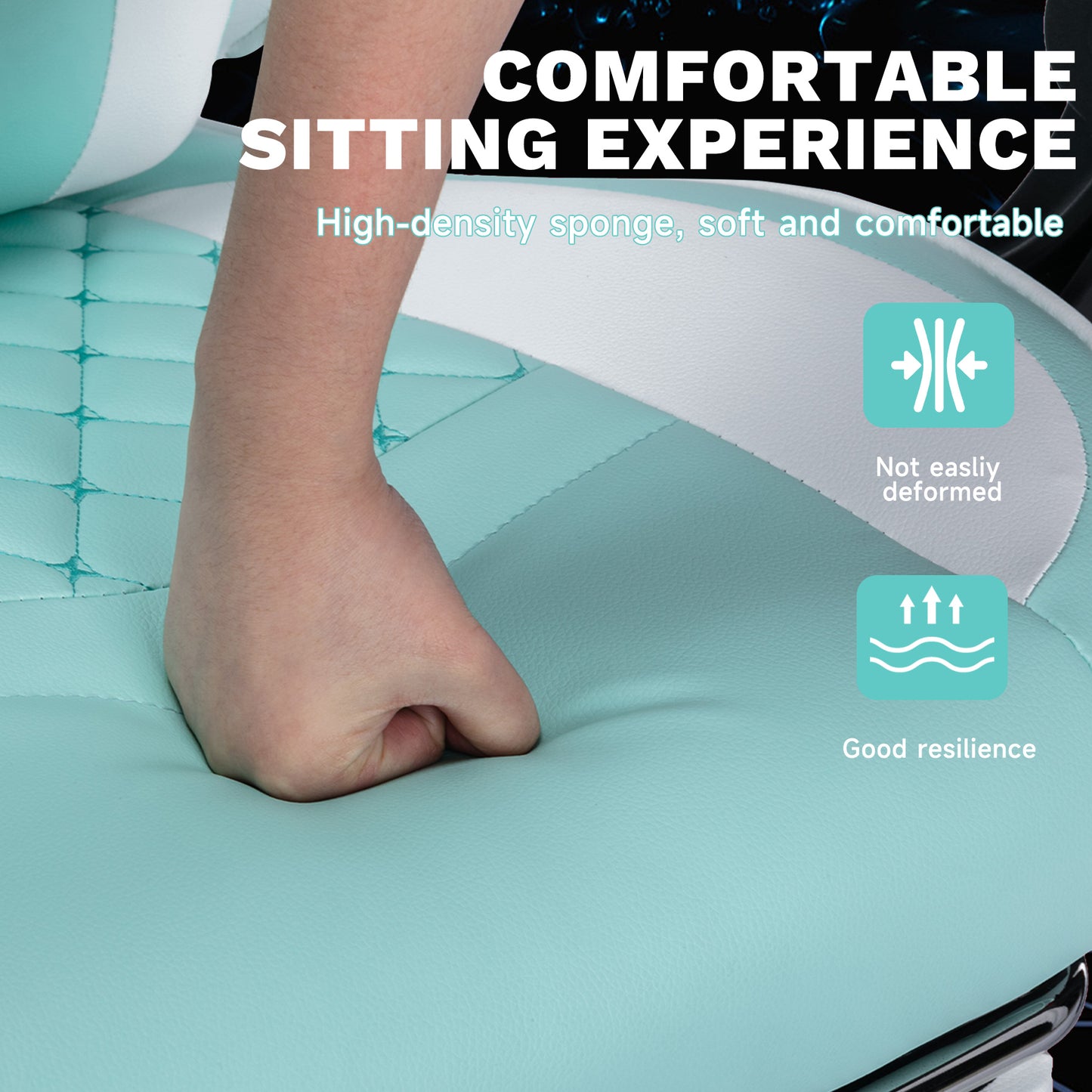 Ergonomic Gaming Chair – Massage Lumbar, Footrest & Adjustable Headrest, Green