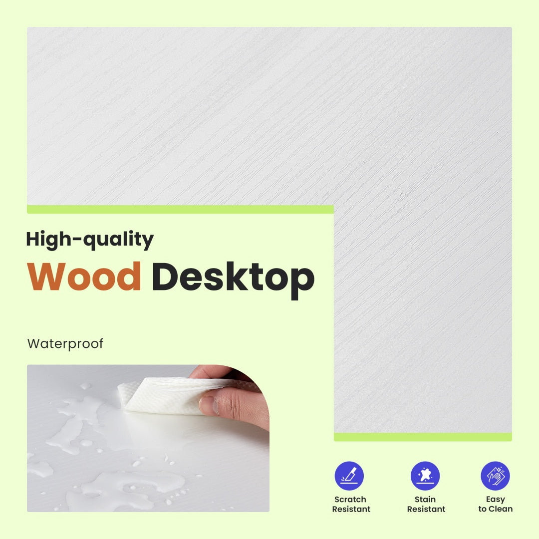 49-Inch L-Shaped Desk – White | Corner Gaming & Home Office Desk