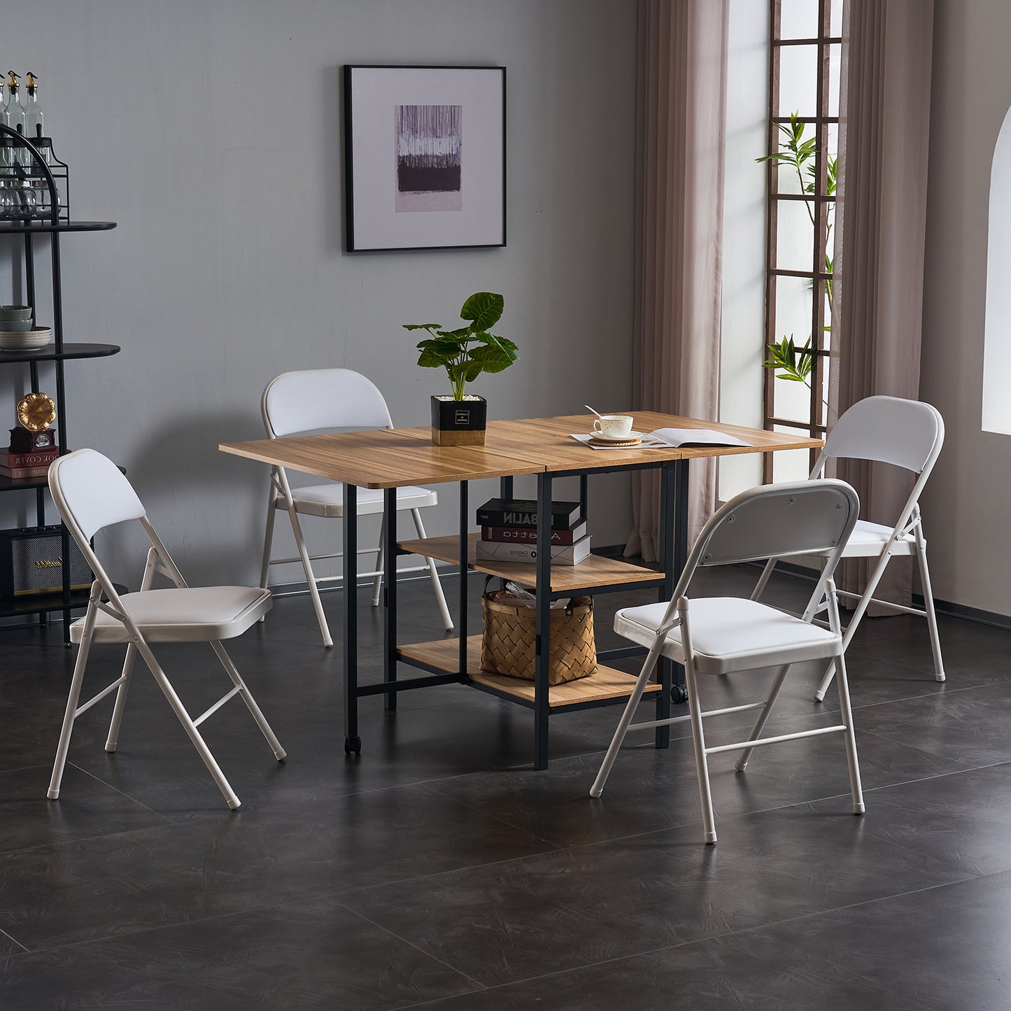 Set of 4 PVC Leather Exhibition Chairs – Modern Steel Frame Side Chairs, White