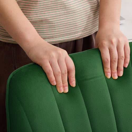 Adjustable Velvet Office Chair – Ergonomic Swivel Chair with Memory Foam, Green